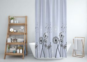 Banyo Perdesi 1x240x200 Tek Kanat Duş Perdesi Halka Hediyeli Duşakabin Perdesi 2200