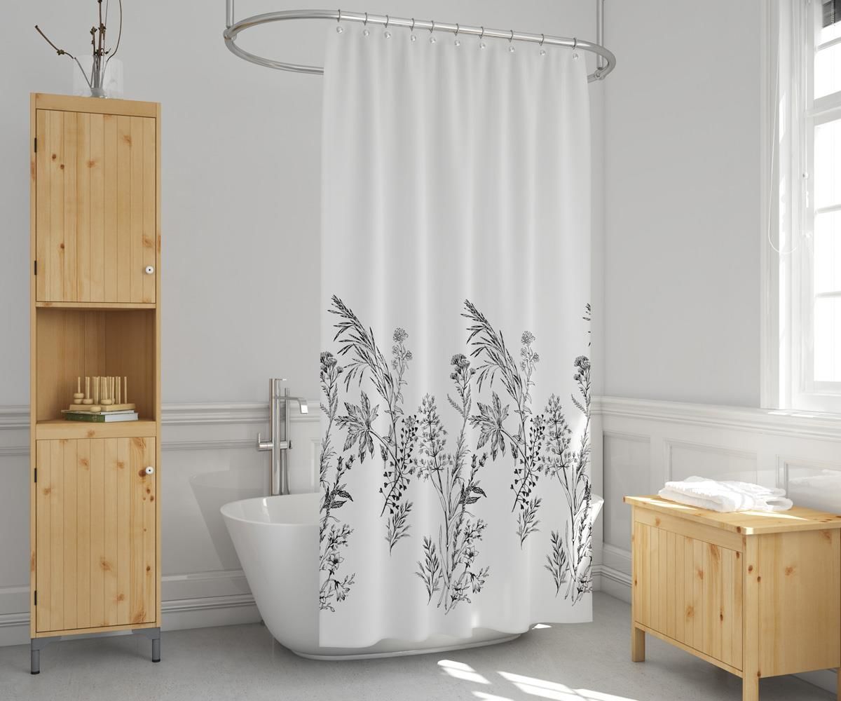 Banyo Perdesi 1x180x200 Tek Kanat Duş Perdesi Halka Hediyeli Duşakabin Perdesi 3389