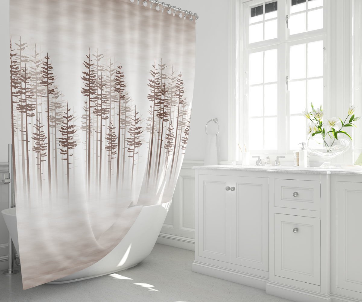 Banyo Perdesi 2x120x200 Çift Kanat Duş Perdesi Halka Hediyeli Duşakabin Perdesi 3390