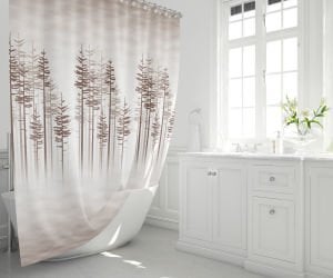 Banyo Perdesi 2x120x200 Çift Kanat Duş Perdesi Halka Hediyeli Duşakabin Perdesi 3390