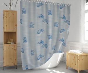 Banyo Perdesi 1x110x200 Tek Kanat Duş Perdesi Halka Hediyeli 7085