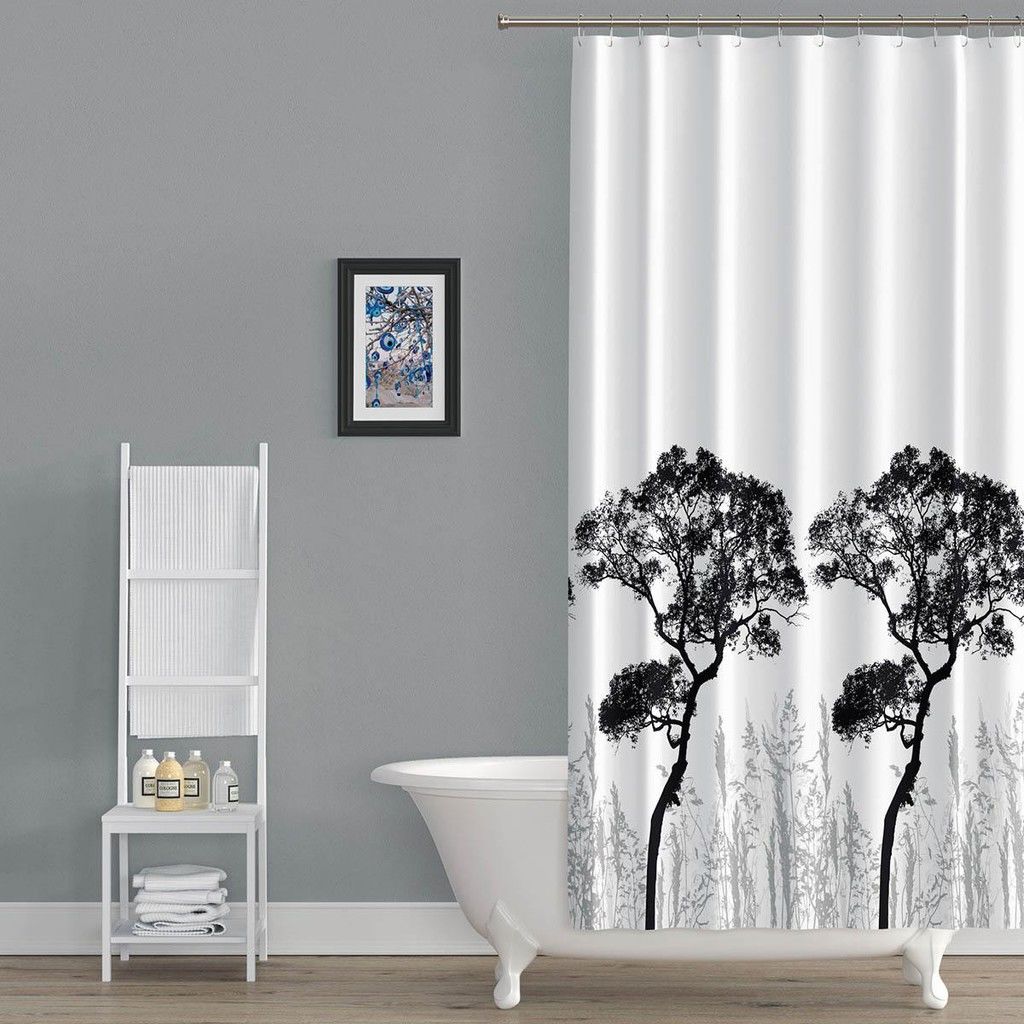 Banyo Perdesi 2x120x200 Çift Kanat Duş Perdesi Halka Hediyeli Duşakabin Perdesi 3391