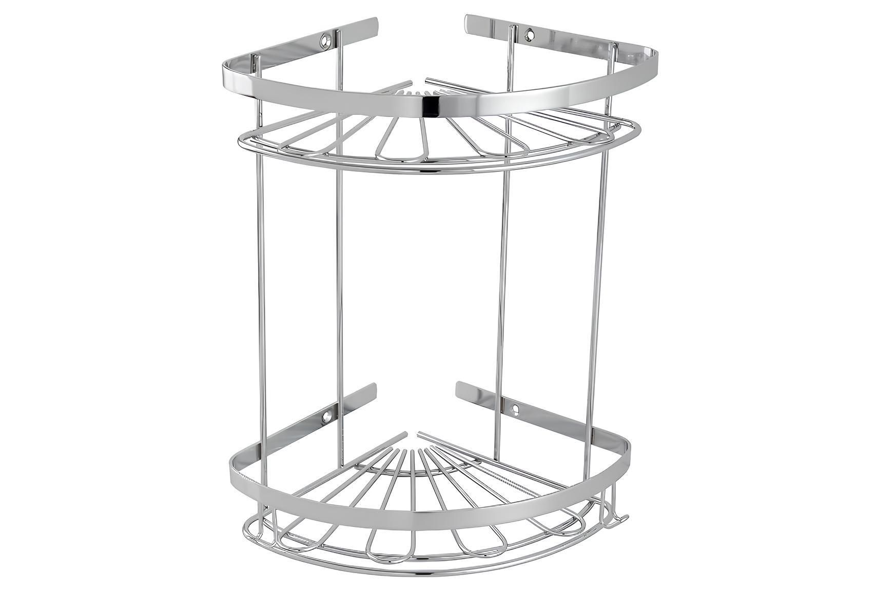 Paslanmaz Duvara Monte 2'li Banyo Düzenleyici Şampuanlık Duş Rafı