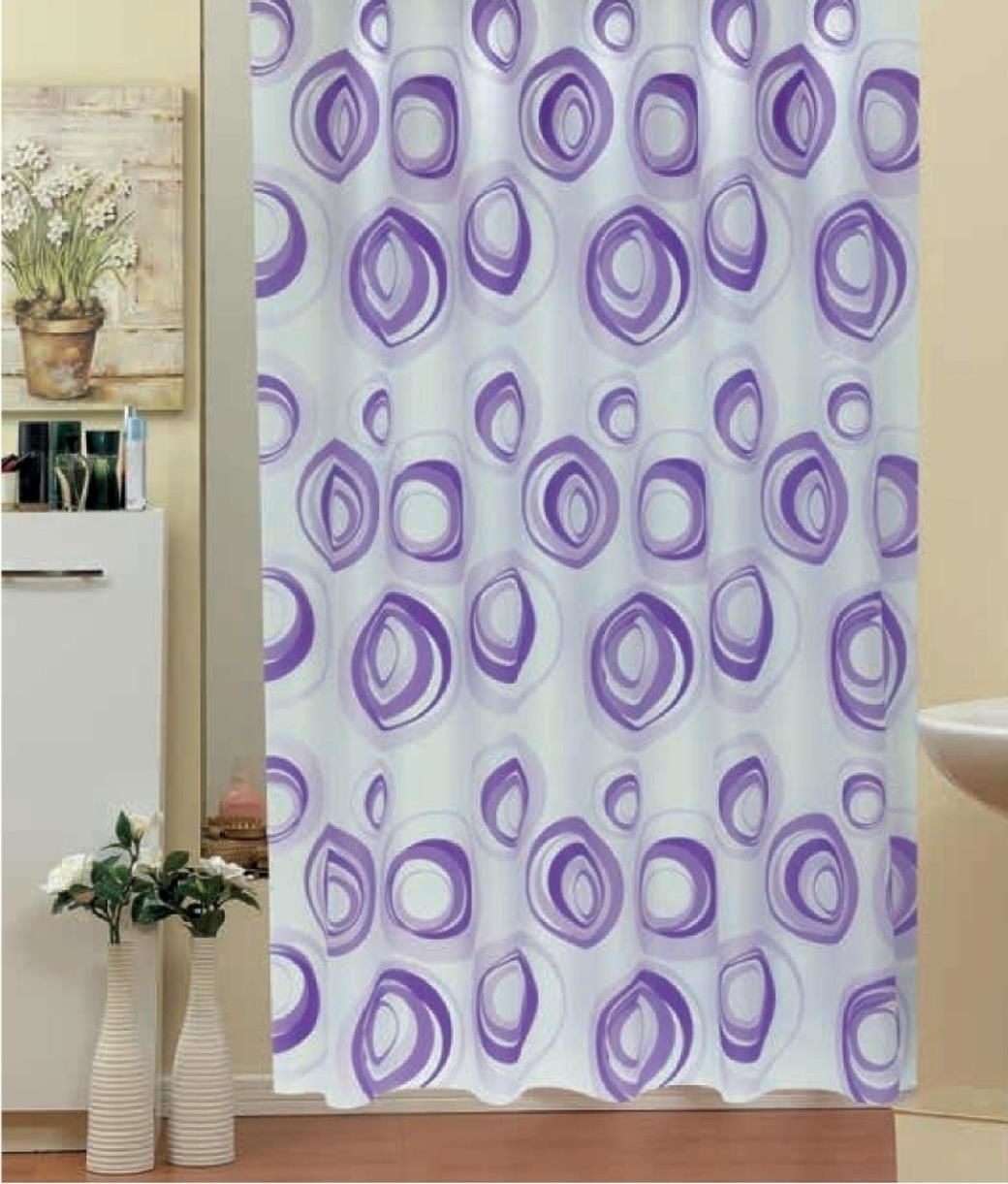 Banyo Perdesi 1x110x200 Tek Kanat Duş Perdesi Halka Hediyeli 4954 Lila