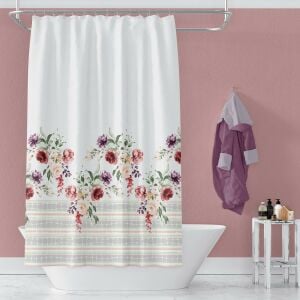 Banyo Perdesi 1x100x200 Tek Kanat Duş Perdesi Halka Hediyeli Duşakabin Perdesi 11237