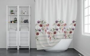 Banyo Perdesi 2x100x200 Çift Kanat Duş Perdesi Halka Hediyeli 11237