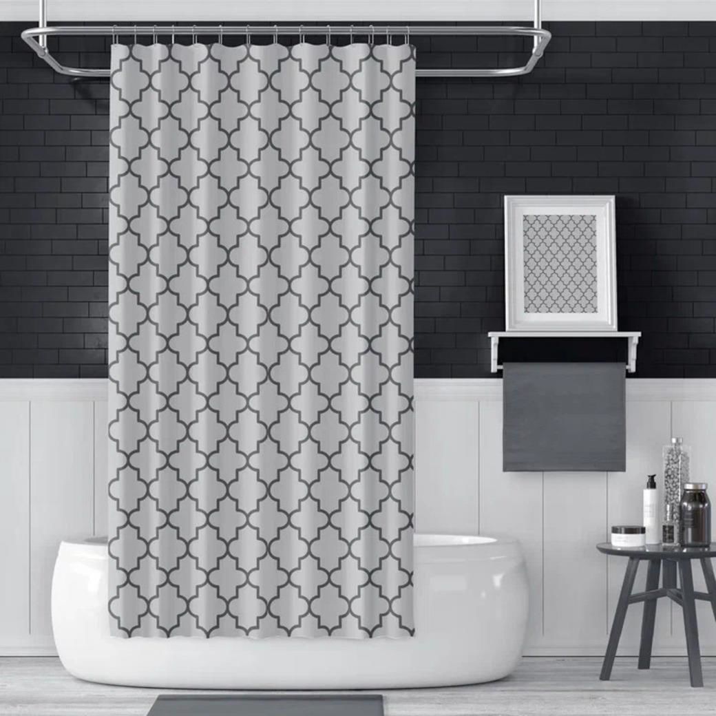 Banyo Perdesi 2x100x200 Çift Kanat Duş Perdesi Halka Hediyeli Duşakabin Perdesi 2111