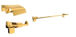 F1 Serisi Gold Paslanmaz Duvara Monte Tuvalet Kağıtlığı,Havluluk,Askılık Set