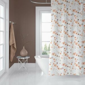 Banyo Perdesi 1x120x200 Tek Kanat Duş Perdesi Halka Hediyeli 6812