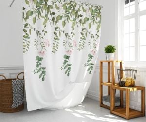 Banyo Perdesi 2x120x200 Çift Kanat Duş Perdesi Halka Hediyeli 7184