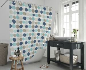 Banyo Perdesi 2x120x200 Çift Kanat Duş Perdesi Halka Hediyeli 5706