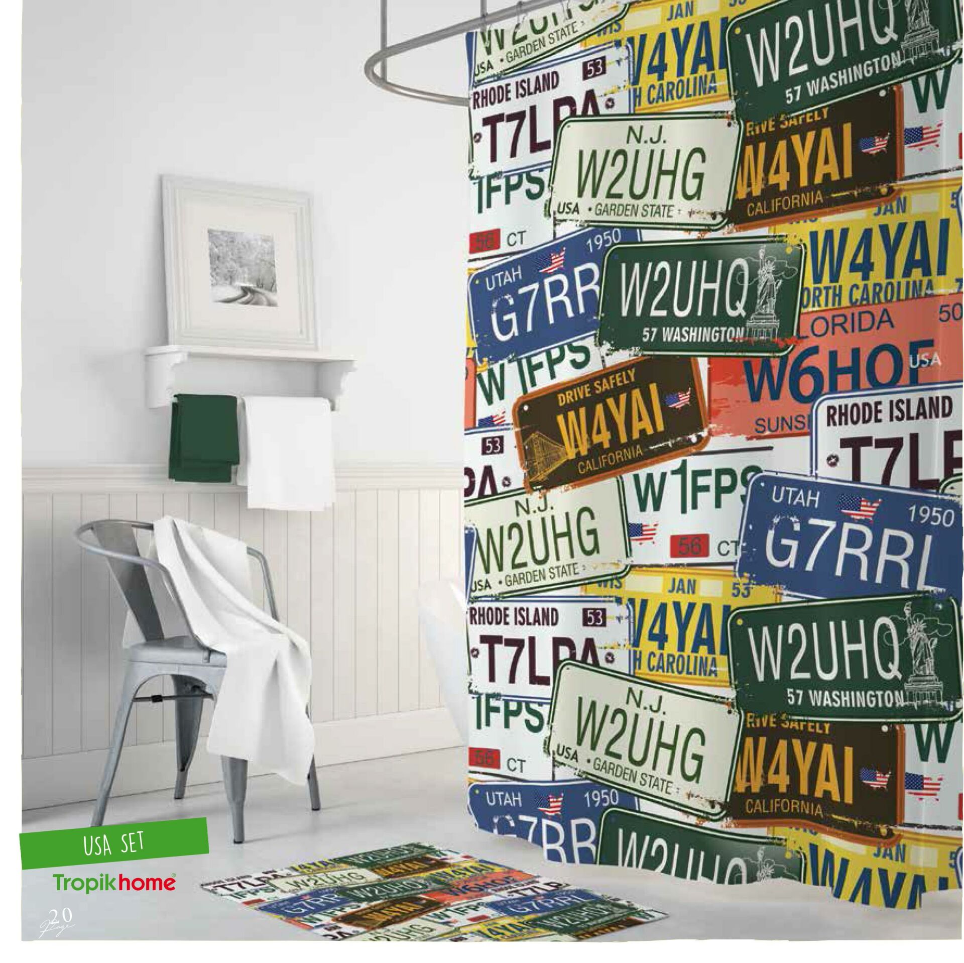 Banyo Perdesi 1x180x200 Tek Kanat Duş Perdesi Halka Hediyeli Duşakabin Perdesi USA