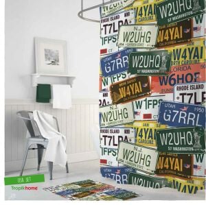 Banyo Perdesi 1x180x200 Tek Kanat Duş Perdesi Halka Hediyeli Duşakabin Perdesi USA