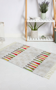 Banyo Halısı Dijital Baskılı Banyo Paspası 50x80 Polyester Kaymaz Tabanlı Duş Paspası Africa